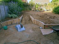 The remaing sleepers are now in place and preparation for the circluar patio area is taking place.