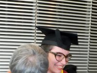 A hug from her tutor Anna (who also won the Lecturer of the Year Award from her fellow lecturers).